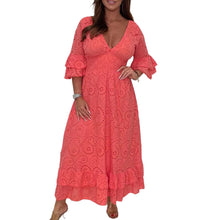 Laden Sie das Bild in den Galerie-Viewer, 🔥Sommer-Specials🔥V-Ausschnitt Kleid mit hoher Taille