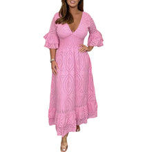 Laden Sie das Bild in den Galerie-Viewer, 🔥Sommer-Specials🔥V-Ausschnitt Kleid mit hoher Taille