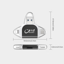 Laden Sie das Bild in den Galerie-Viewer, 4-in-1-Universal-SD-TF-Kartenleser mit mehreren Anschlüssen