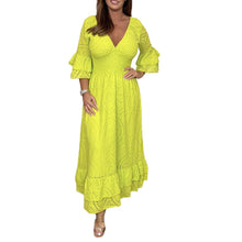 Laden Sie das Bild in den Galerie-Viewer, 🔥Sommer-Specials🔥V-Ausschnitt Kleid mit hoher Taille