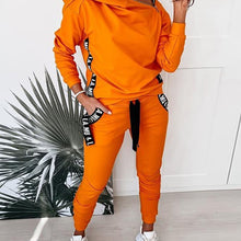 Laden Sie das Bild in den Galerie-Viewer, Reißverschluss Design Kapuzenpullover und Hose Set