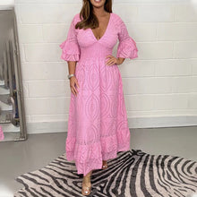 Laden Sie das Bild in den Galerie-Viewer, 🔥Sommer-Specials🔥V-Ausschnitt Kleid mit hoher Taille