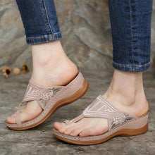 Laden Sie das Bild in den Galerie-Viewer, STICKEREI KOMFY WEDGES SANDALEN