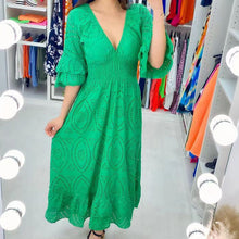 Laden Sie das Bild in den Galerie-Viewer, 🔥Sommer-Specials🔥V-Ausschnitt Kleid mit hoher Taille