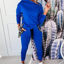 Laden Sie das Bild in den Galerie-Viewer, Reißverschluss Design Kapuzenpullover und Hose Set